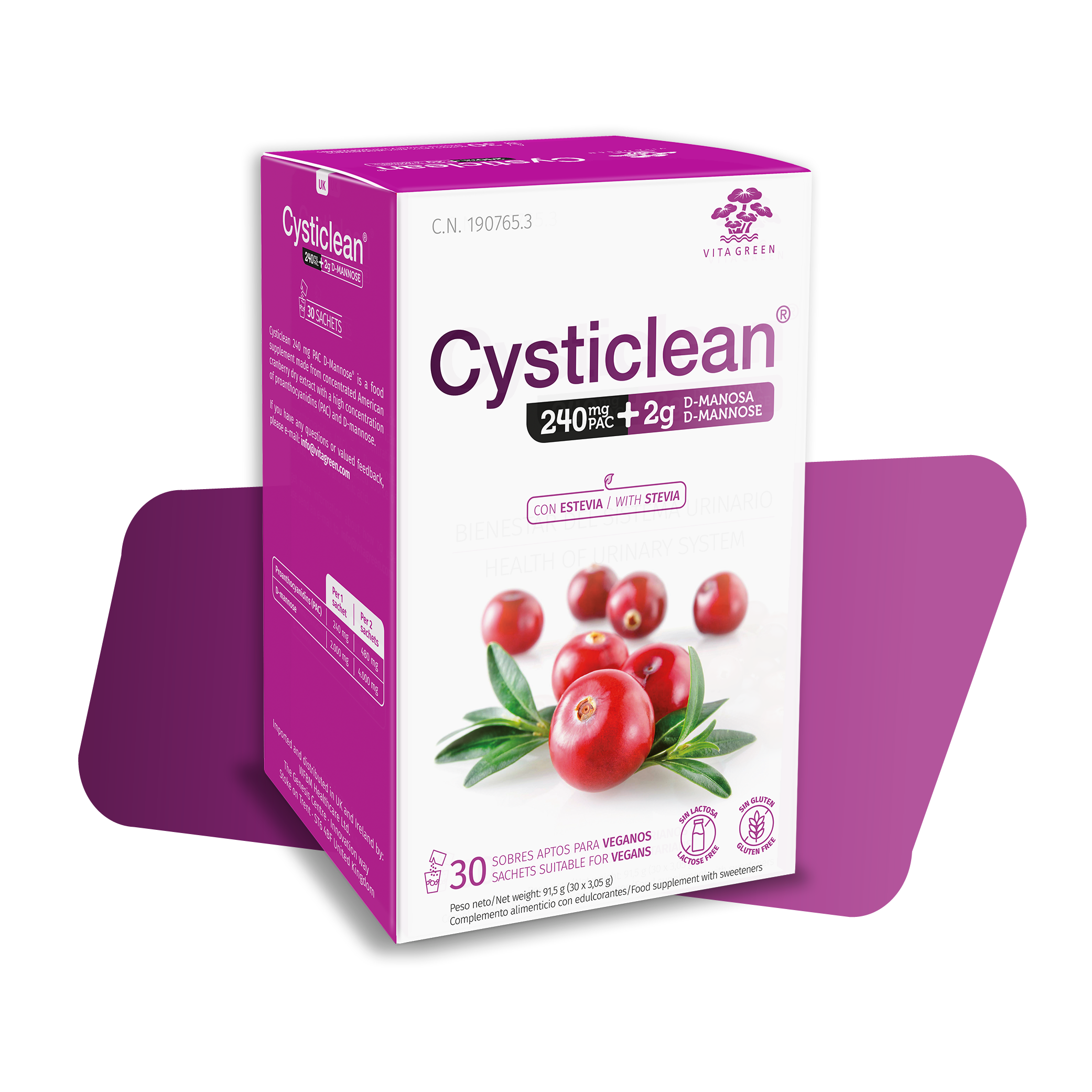 Cysticlean 240mg PAC D-Mannose